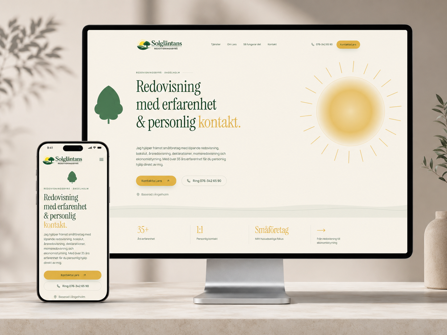 Solgläntans Redovisningsbyrå på desktop och mobil