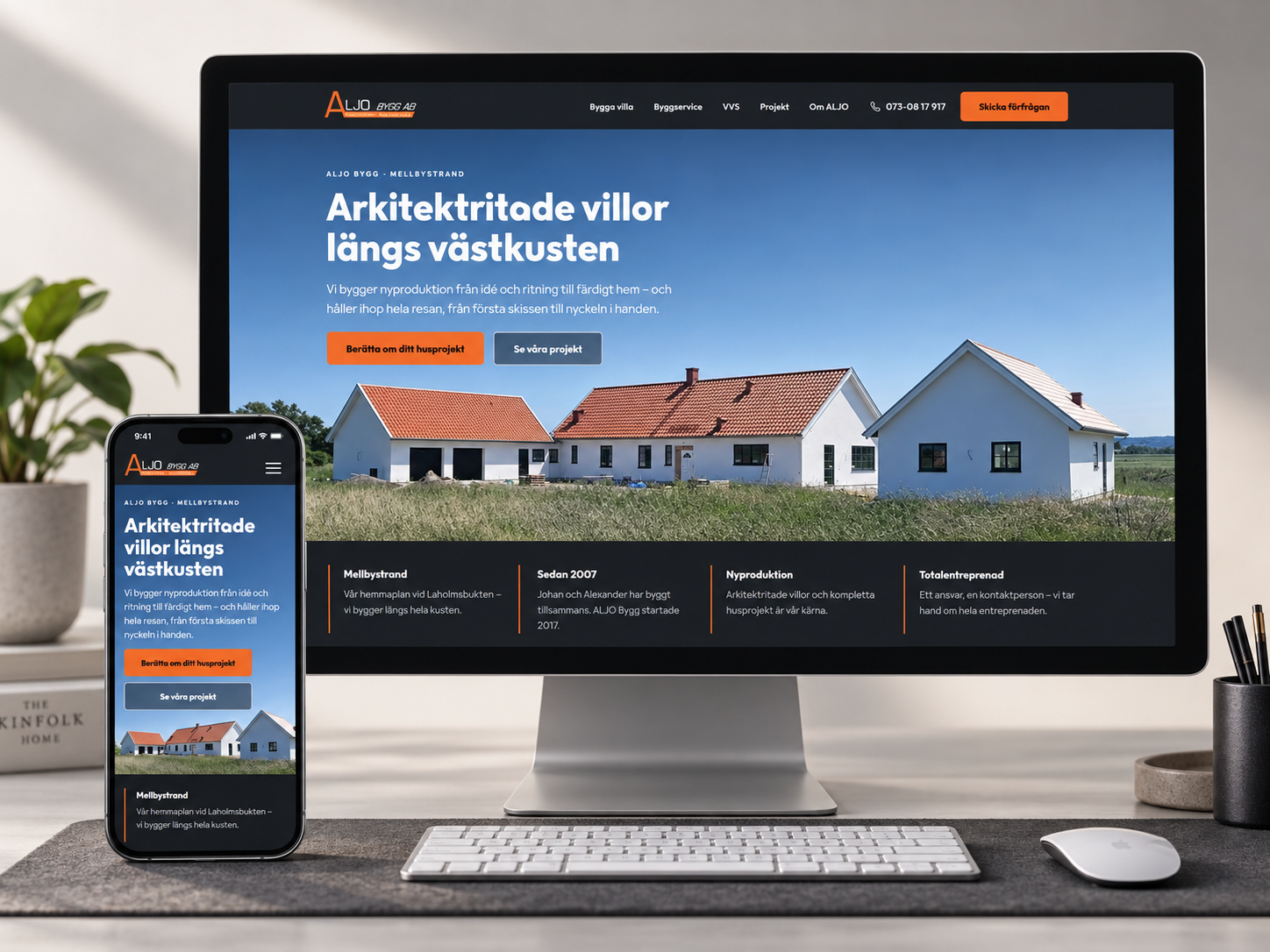 Kundcase ALJO Bygg – ny hemsida skapad av Elido