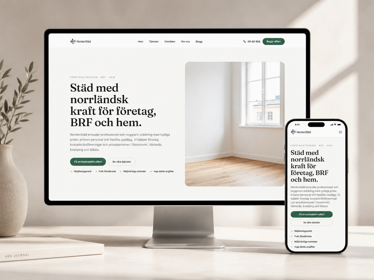 NordenStäds nya hemsida visad på dator och mobil