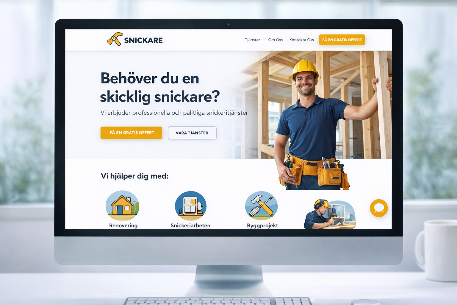 Hemsida för snickare i Linköping – få fler jobb med en sida som visar vad ni kan