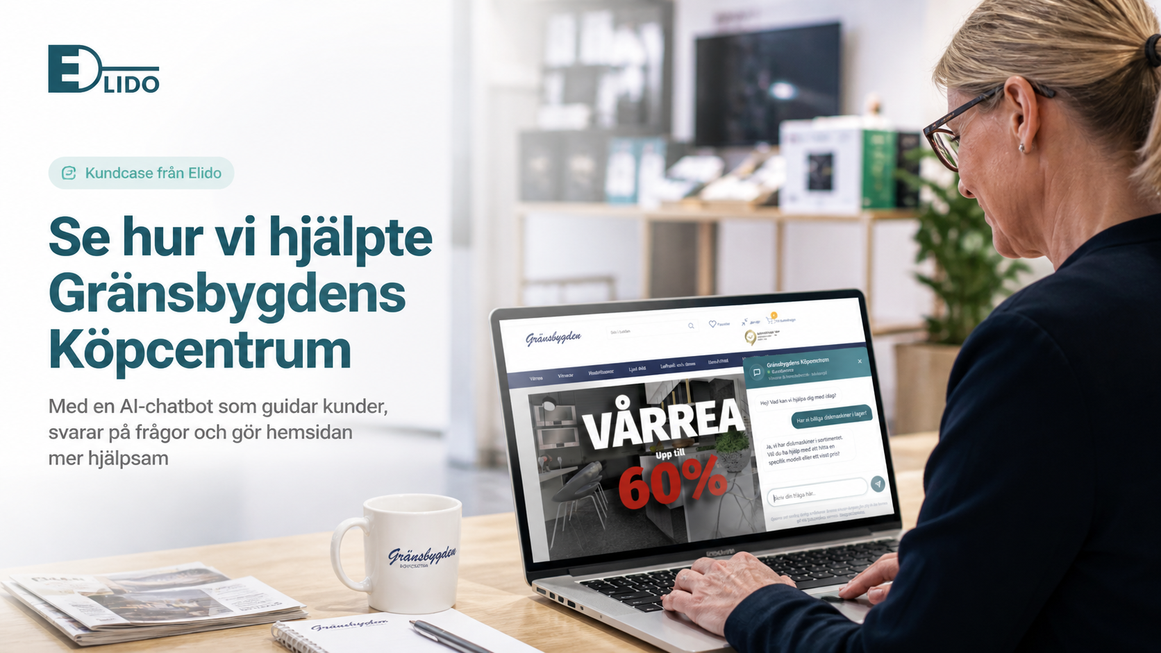 Kundcase från Elido: Gränsbygdens Köpcentrum med AI-chatbot på hemsidan
